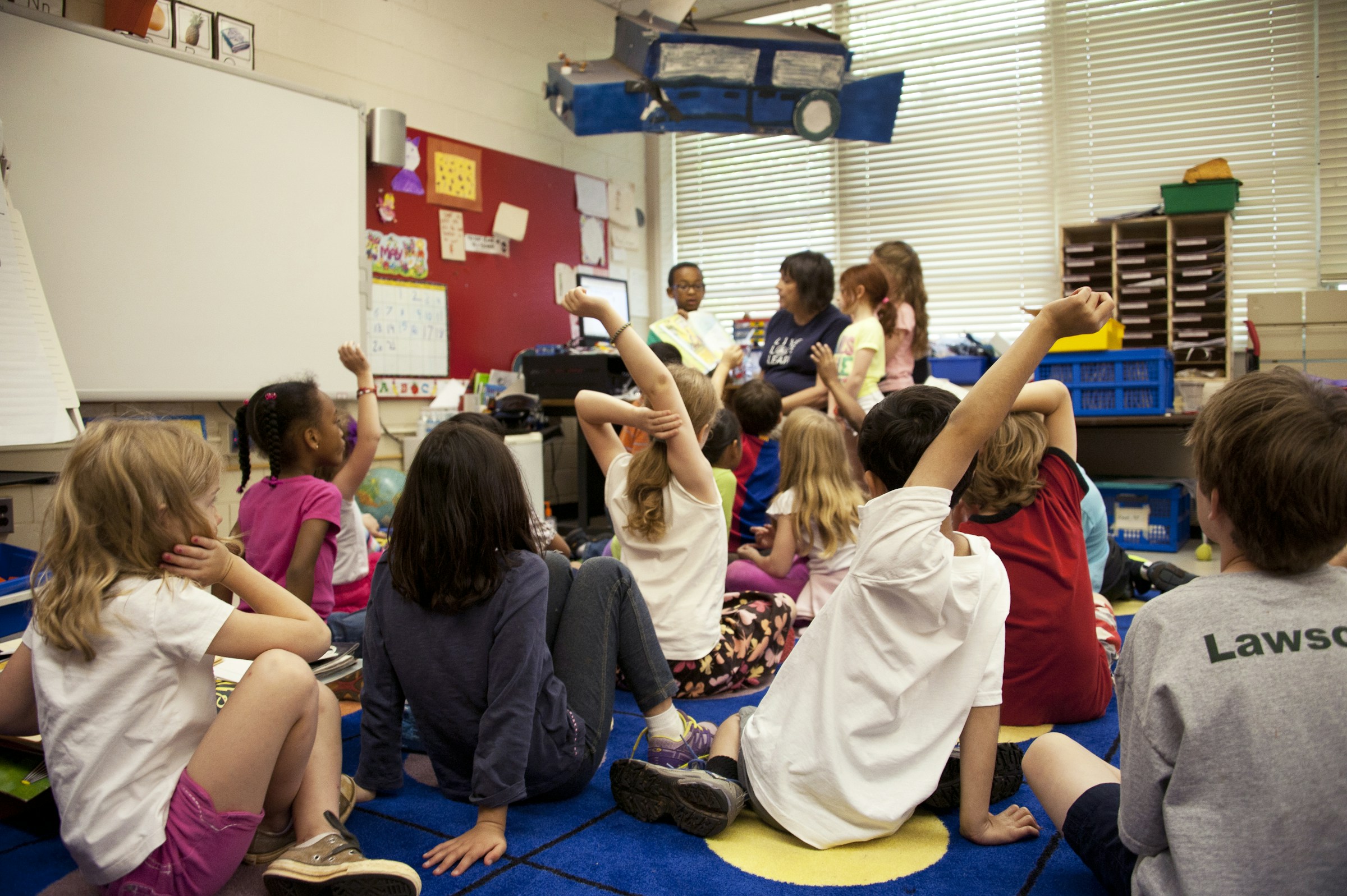 Children in a classroom.